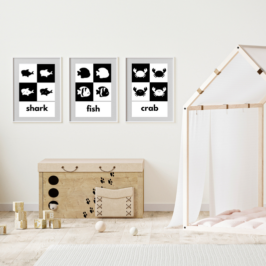 Free High Contrast Posters - Sea Animals