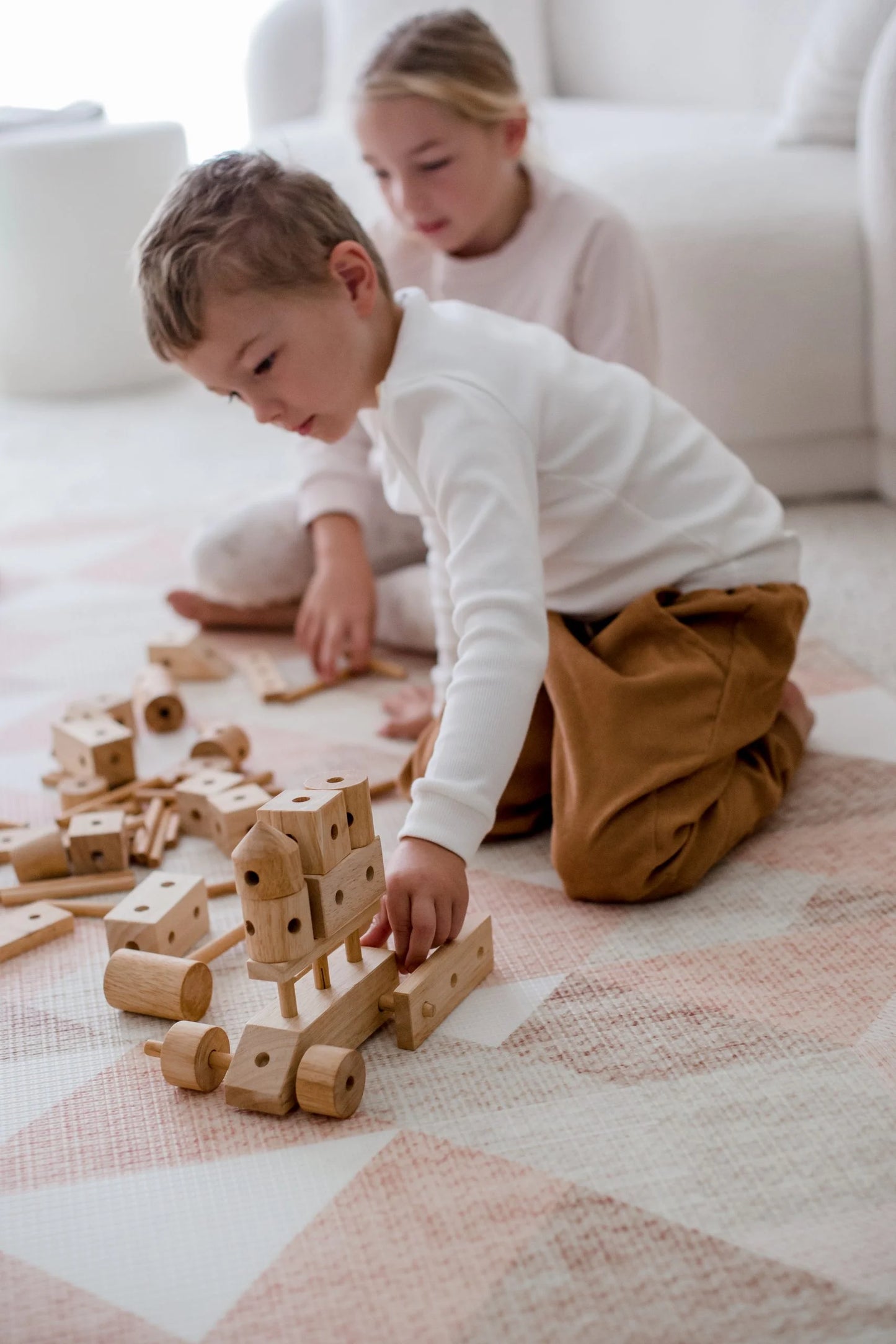 Natural Wood Construction Set