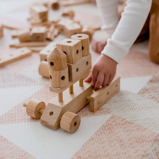 Natural Wood Construction Set