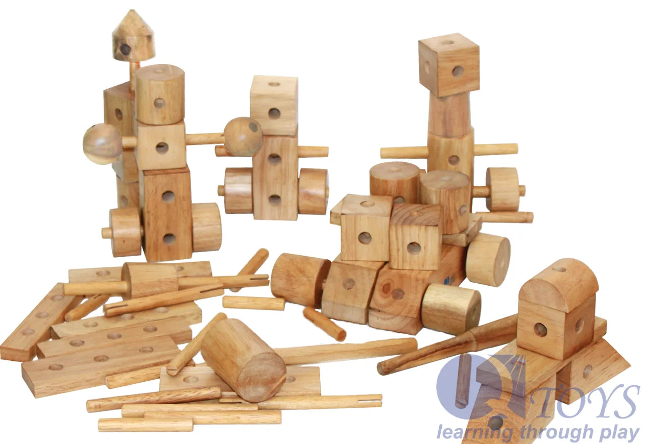 Natural Wood Construction Set