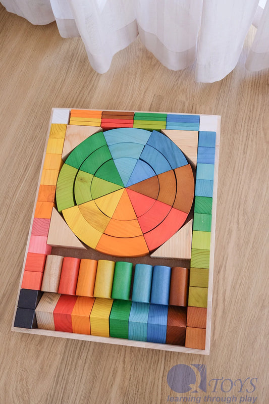 Jumbo Natural Rainbow Blocks (86 pcs)