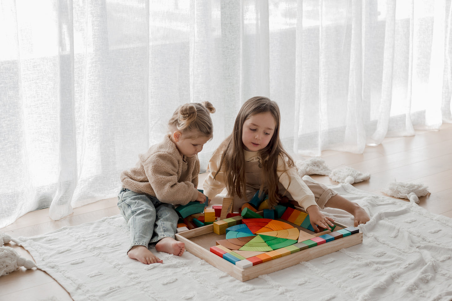 Jumbo Natural Rainbow Blocks (86 pcs)