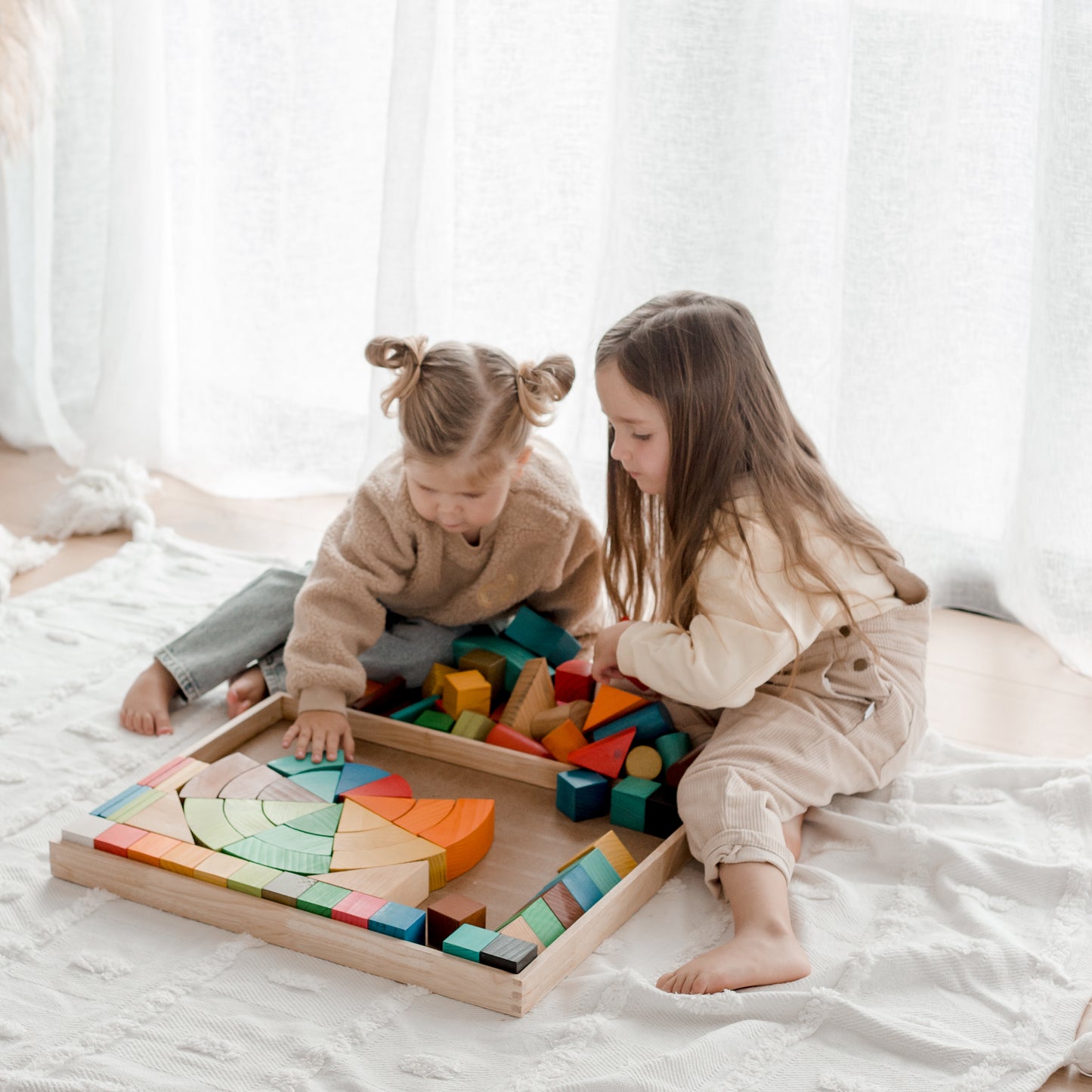 Jumbo Natural Rainbow Blocks (86 pcs)