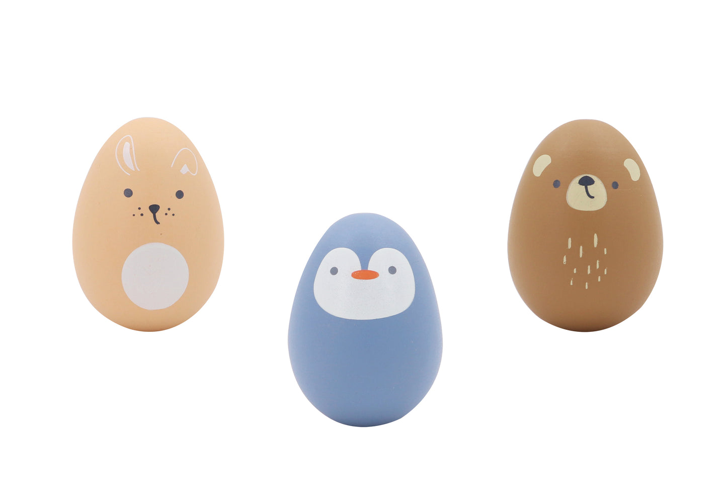 Wooden Animal Egg Shaker (Set of 3)