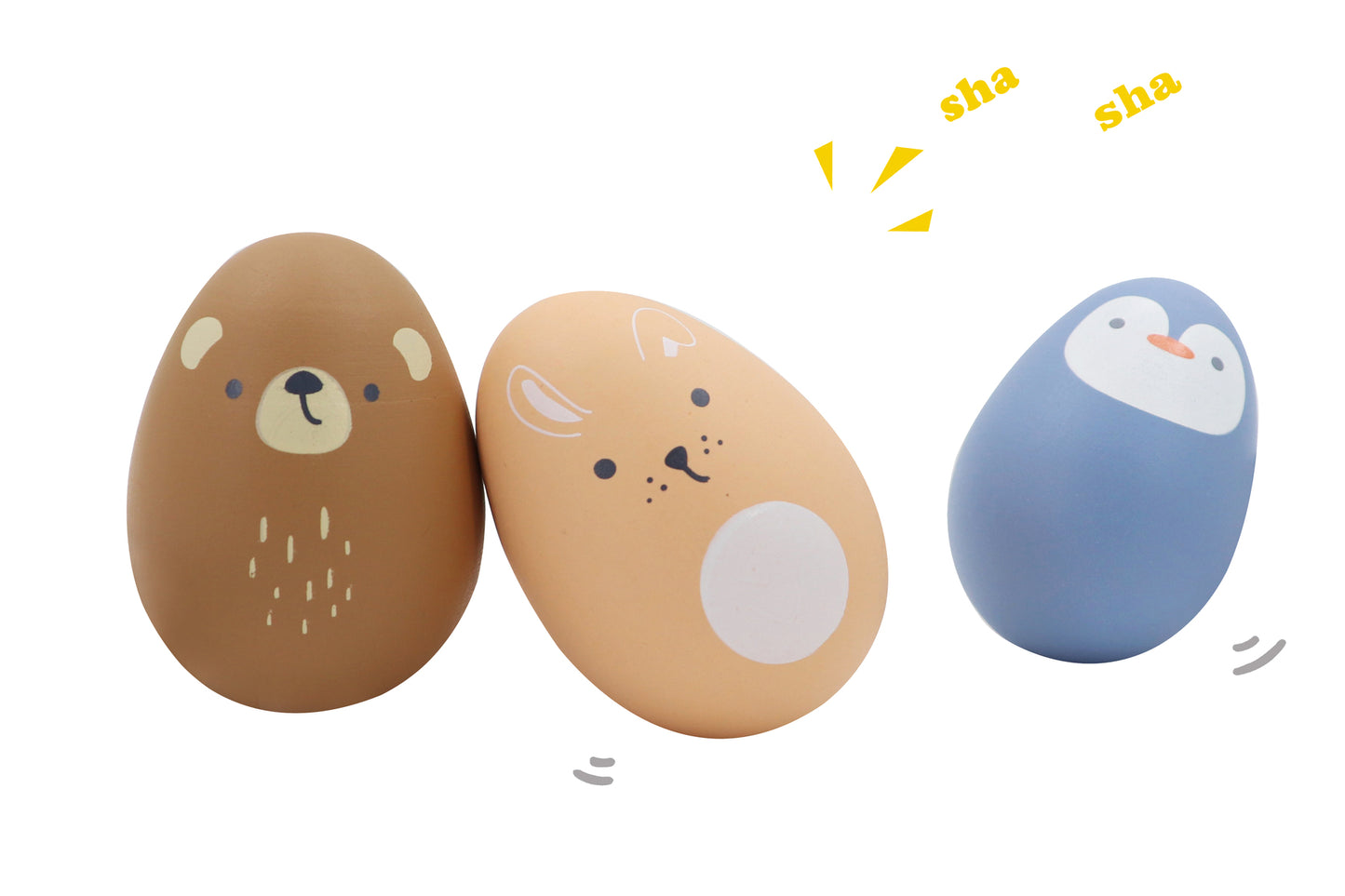 Wooden Animal Egg Shaker (Set of 3)