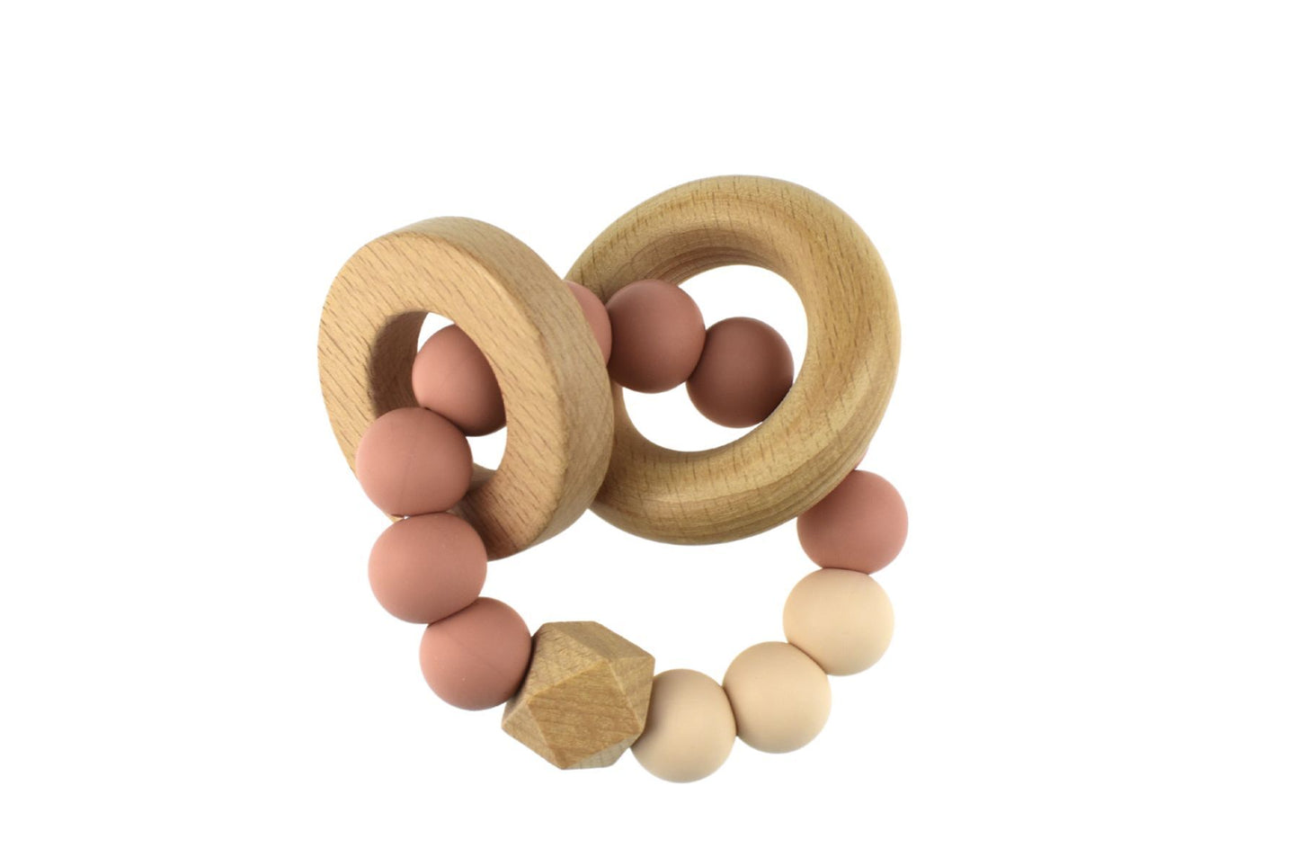 Wooden & Silicone Teether - Pink