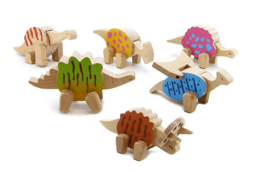 Set of Wooden Dinosaurs