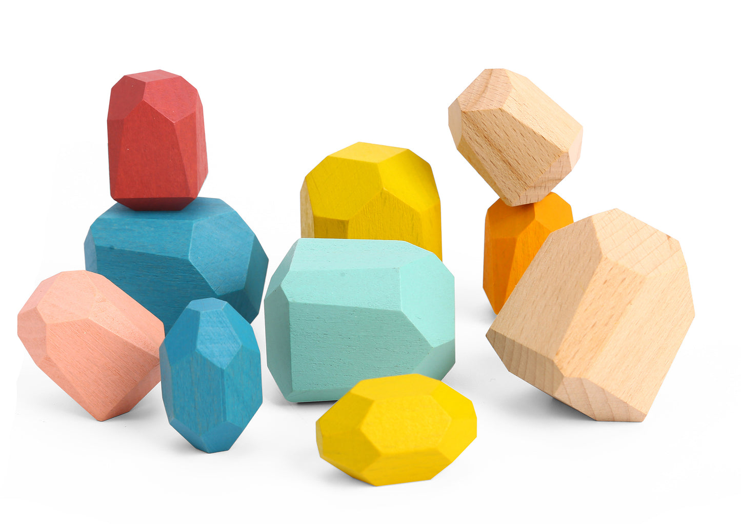 Coloured Wooden Stacking Stones