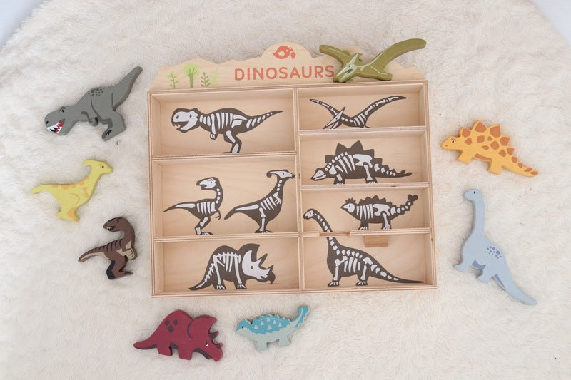 Wooden Dinosaur Set (includes Display Shelf)