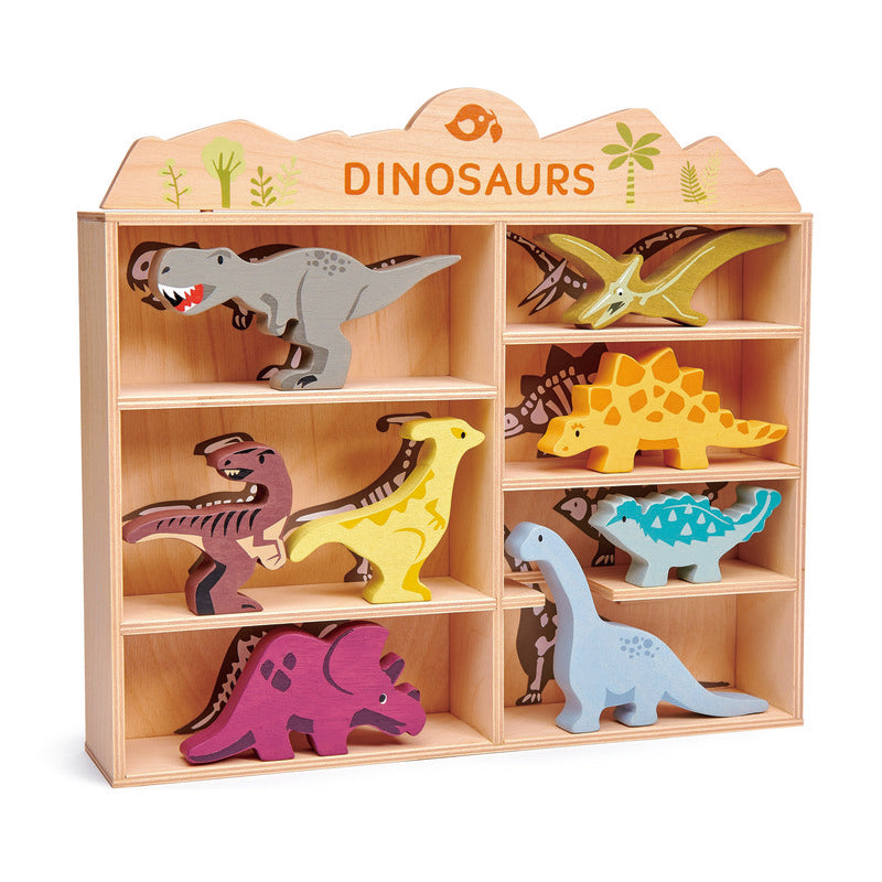 Wooden Dinosaur Set (includes Display Shelf)