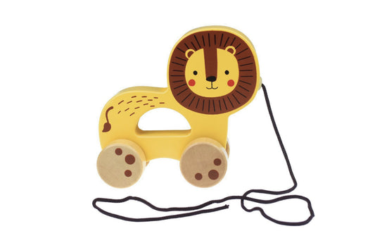 Wooden Lion Pull Along Toy